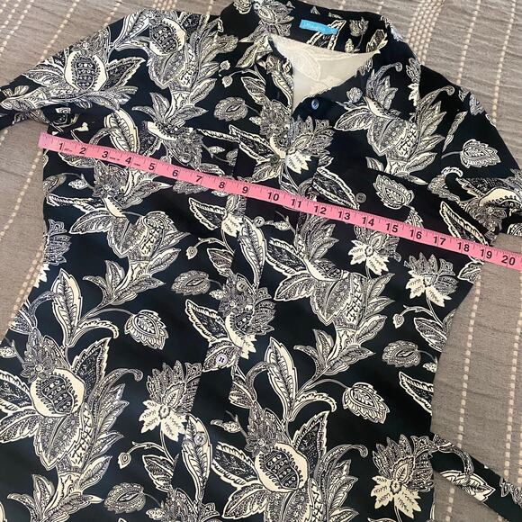 J. McLaughlin Catalina Cloth Black & White Paisley Shirtdress Women’s Size XS - Picture 3 of 8
